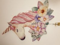 (Bild für) Große Einhorn-Wanddeko »Believe«, 52 × 53 cm, Metall