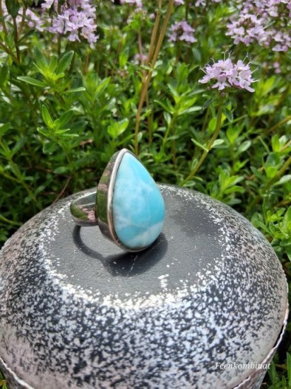 Larimar - Ring - Einzelstück -Silber - zum Schließen ins Bild klicken