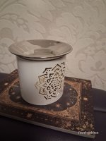 (Bild für) Räucherstövchen Mandala mit Edelstahlschale - 8,5 cm