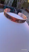 (Bild für) Kupfer Armband mit Chakren Symbolen , magnetisch - biegsam