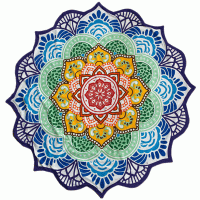 (Bild für) Decke »Mandala« in Chakrafarben - 150 cm Durchmesser