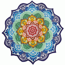 Decke »Mandala« in Chakrafarben - 150 cm Durchmesser
