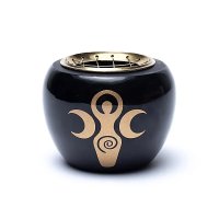 (Bild für) Räuchergefäß schwarz & gold Göttin Symbol