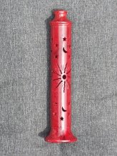 Räucherturm - Speckstein - Sonne - 29 cm - rot