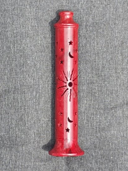 Räucherturm - Speckstein - Sonne - 29 cm - rot - zum Schließen ins Bild klicken