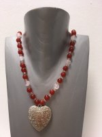 (Bild für) Edelstein Kette - Herzöffnung - 55 cm