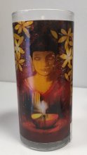 Kerze aus Palmwachs - "Buddha" - weiß, 14,5 cm