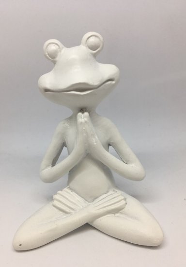 YOGA Frosch-Figur - weiß - zum Schließen ins Bild klicken