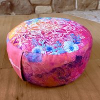(Bild für) Meditationskissen rund pink/bunt - 38 x 17 cm- Spirit of OM