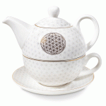 Tea for one - Teekanne / Teetasse Set - Blume des Lebens