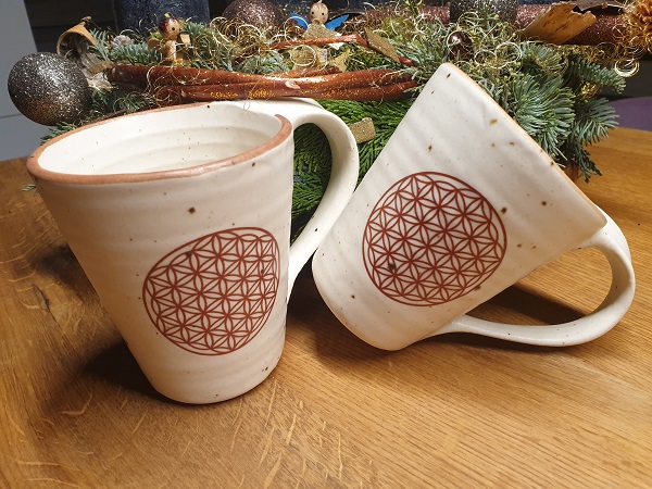Tee Tasse - Blume des Lebens - Keramik - zum Schließen ins Bild klicken