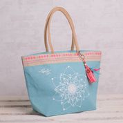 Lady-Shopper türkis/ hellblau - 52 x 35 x 20 cm - zum Schließen ins Bild klicken